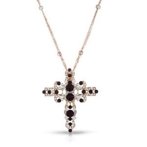 New Cross Necklace with Genuine Crystals
